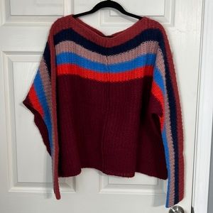 Free People Multi Color Stripe Sweater